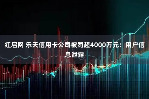 红启网 乐天信用卡公司被罚超4000万元：用户信息泄露